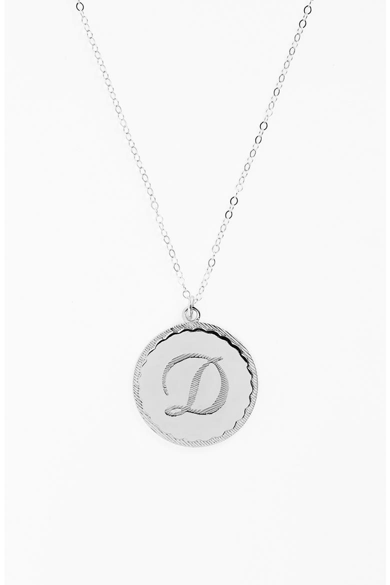 'Dalton' Long Initial Pendant Necklace, Alternate, color, SILVER- D