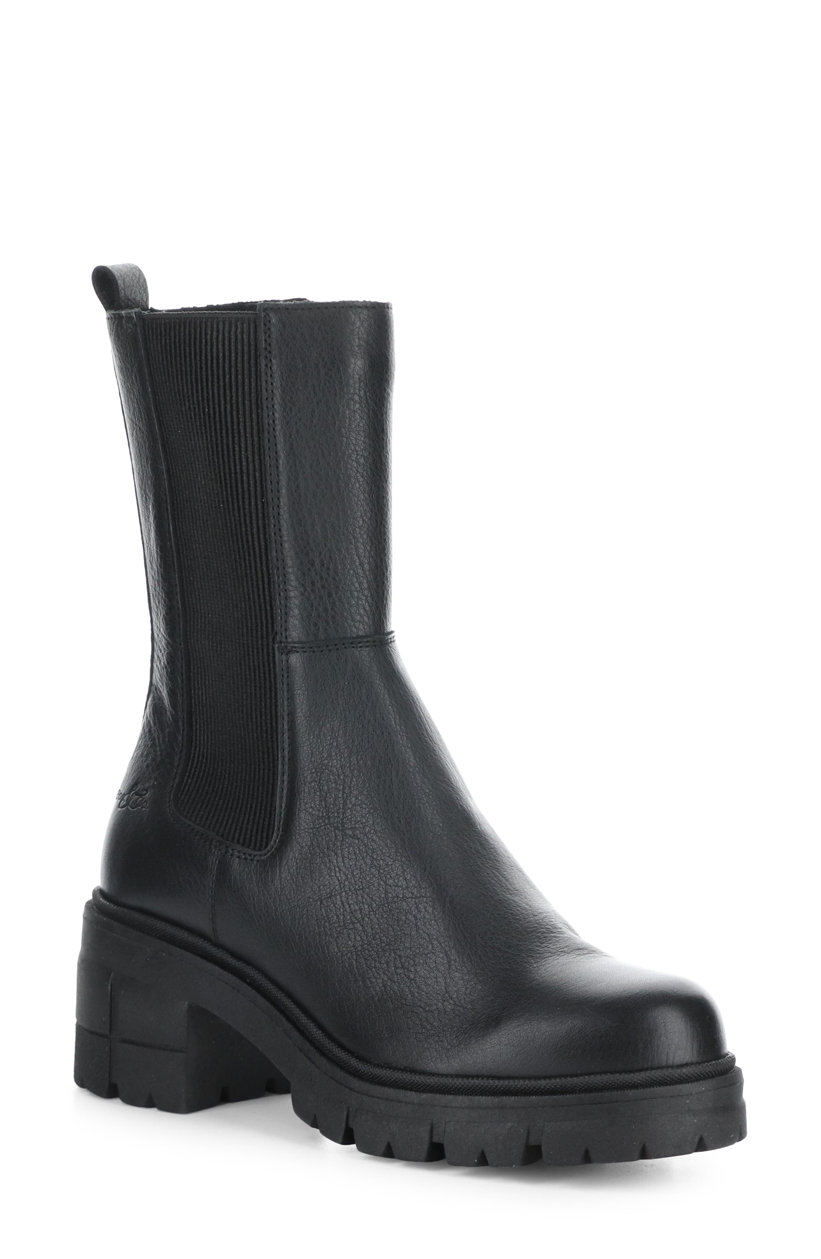 Bos. & Co. Brunas Waterproof Chelsea Boot, Main, color, Black Feel/ Elastic