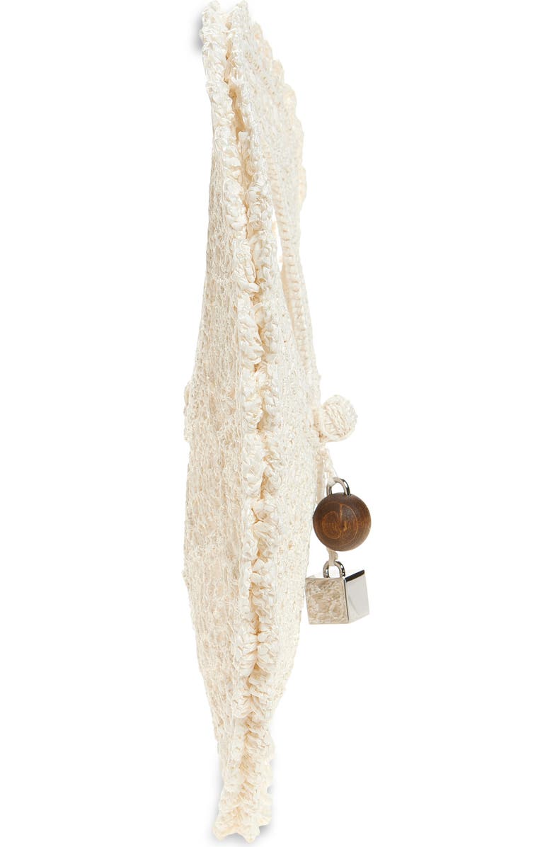 Jacquemus Small Spiaggia Round Crochet Bag, Alternate, color, White 100