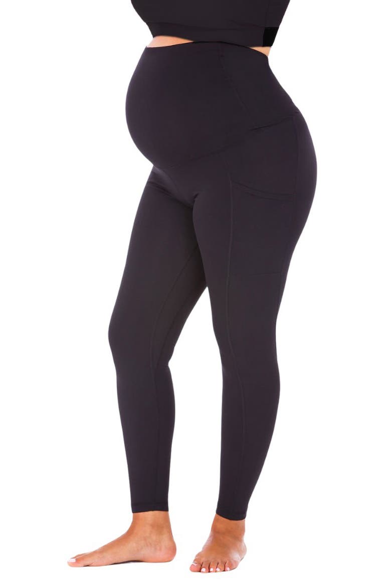 Premium Luxe Maternity Leggings, Main, color, BLACK