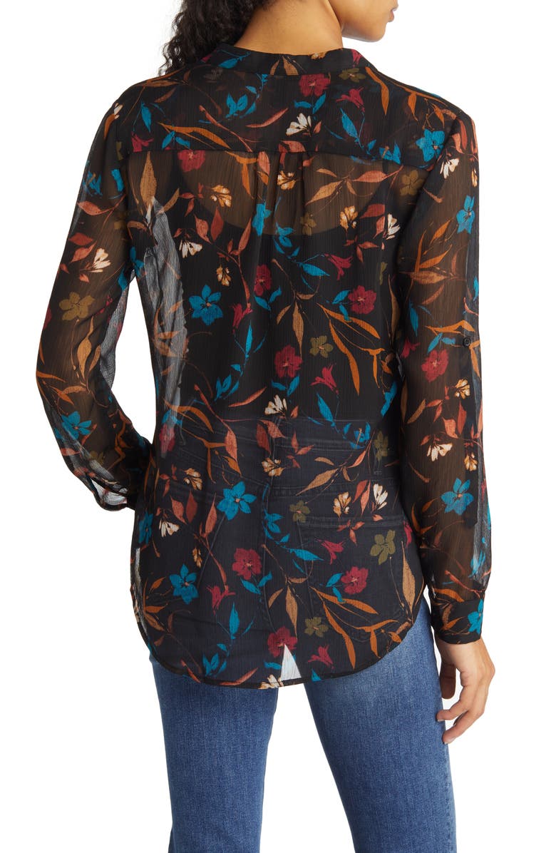 KUT from the Kloth Jasmine Chiffon Button-Up Shirt, Alternate, color, Trouville Black