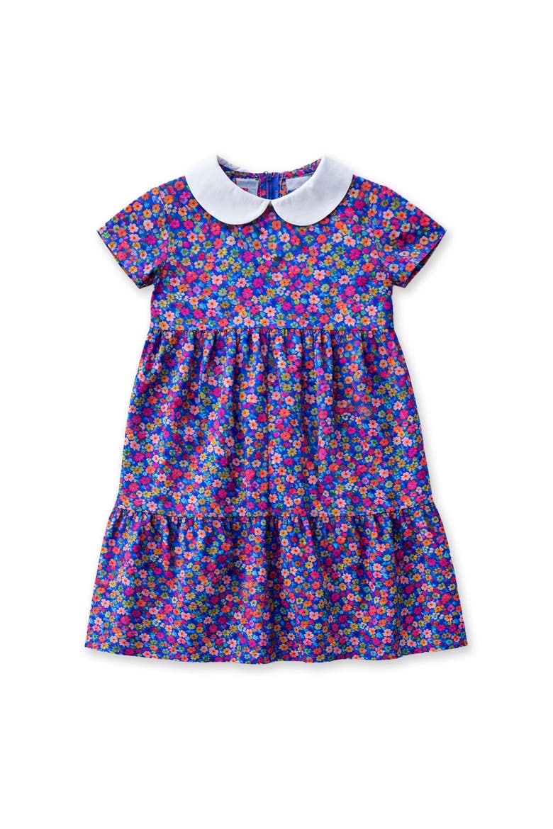 Floral Print Dress With Collar, Main, color, Royal/Mlti