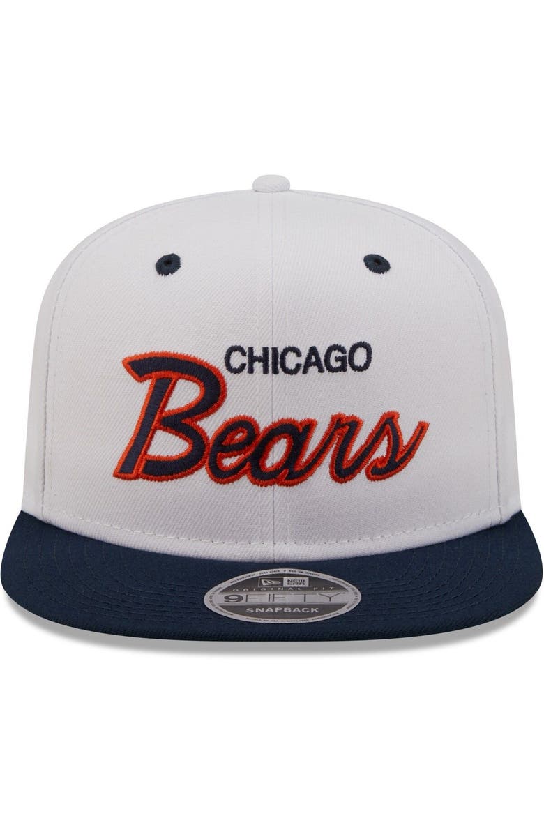 New Era Men's New Era White/Navy Chicago Bears Sparky Original 9FIFTY Snapback Hat, Alternate, color, 