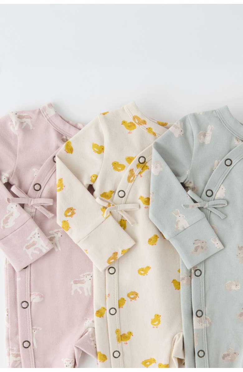 Pehr Littles Snap Front Organic Cotton Romper, Alternate, color, Hoppy Bunny