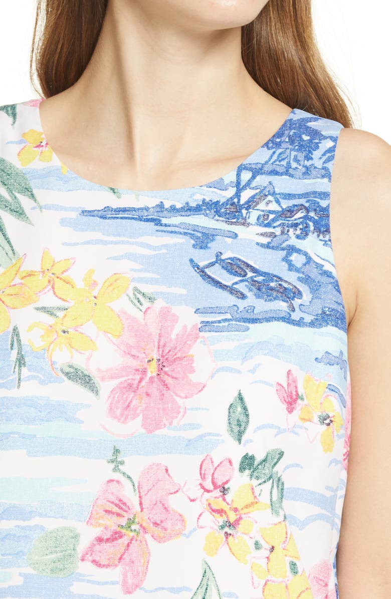 Tommy Bahama Waikiki Waves Sleeveless Silk Shift Dress, Alternate, color,