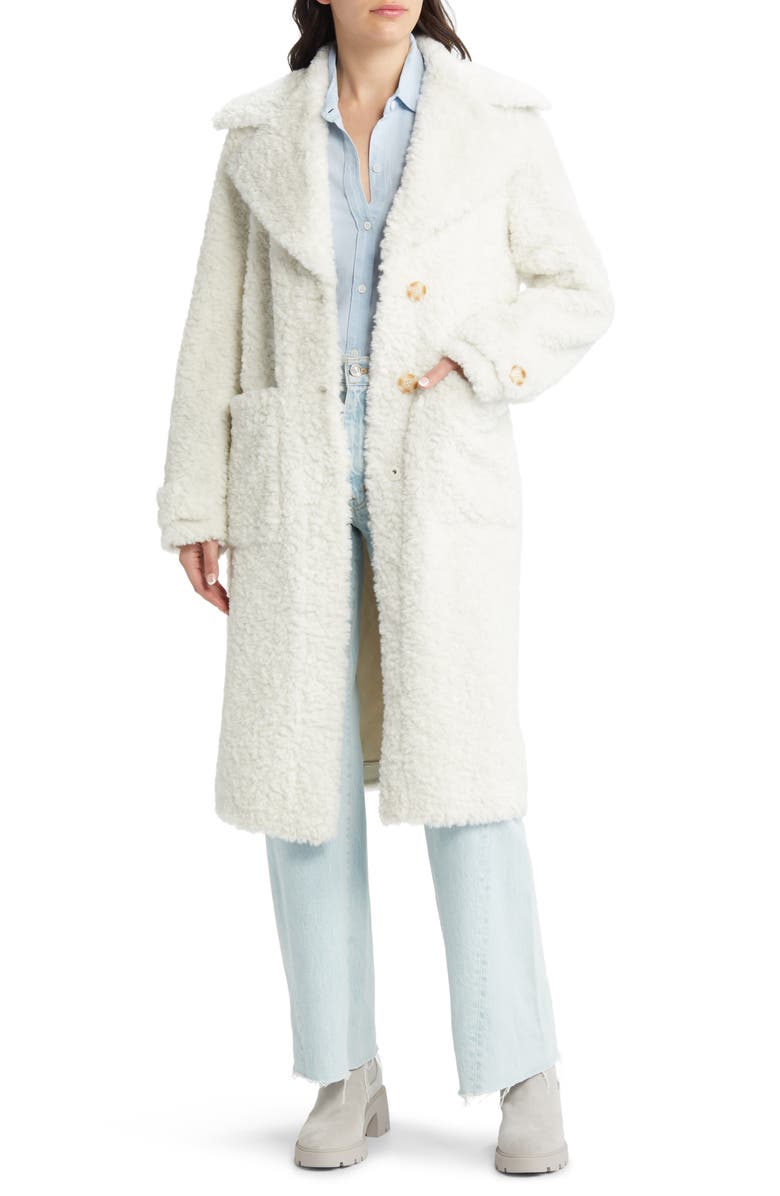 Sam Edelman Faux Shearling Longline Coat, Alternate, color,