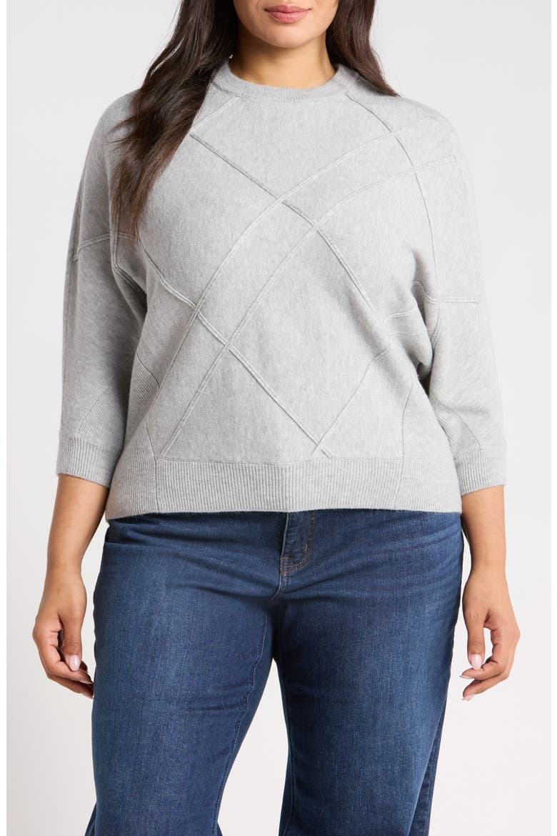 Dolman Sleeve Crewneck Sweater, Main, color, HEATHER GREY
