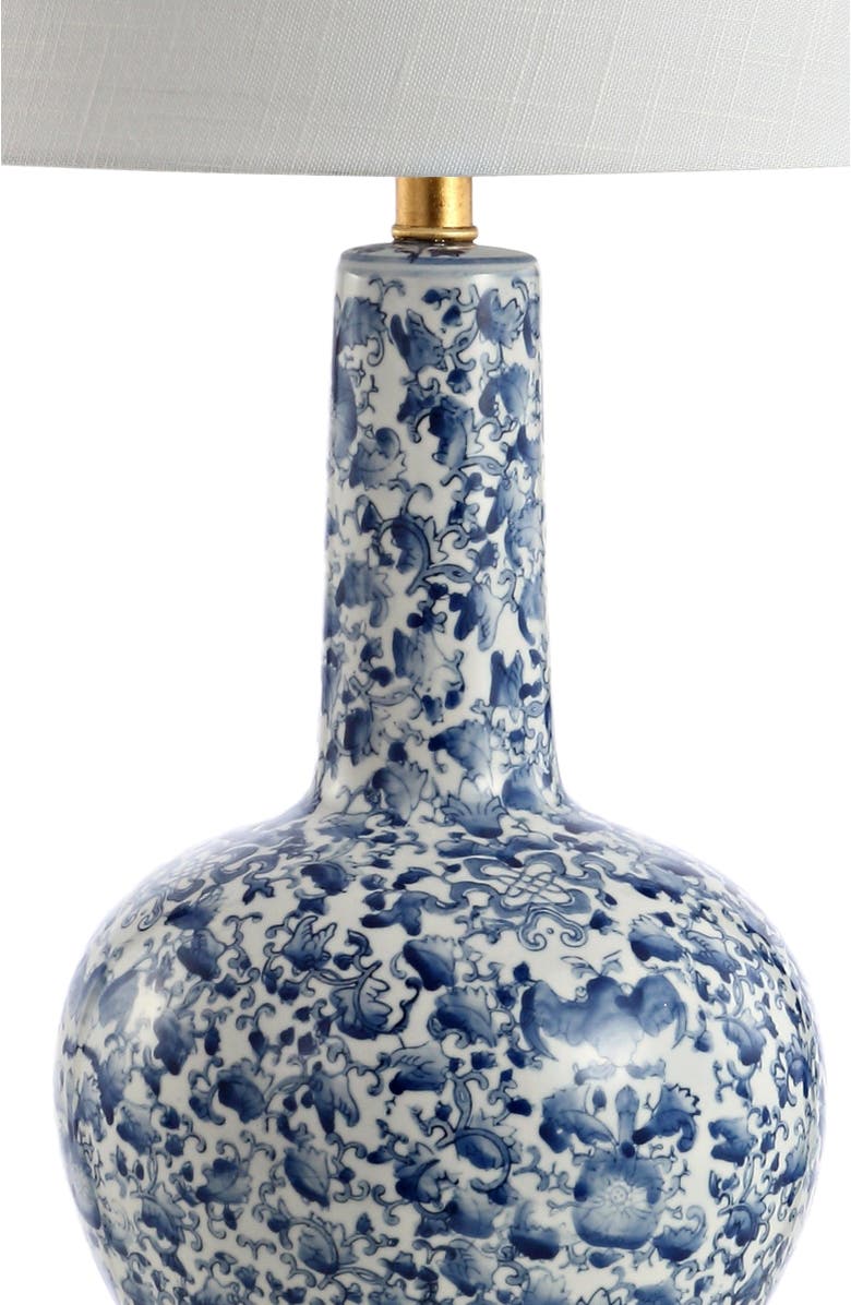 JONATHAN Y Chinois 30" Ceramic/Iron Classic Cottage LED Table Lamp, Blue/White, Alternate, color, Blue/White