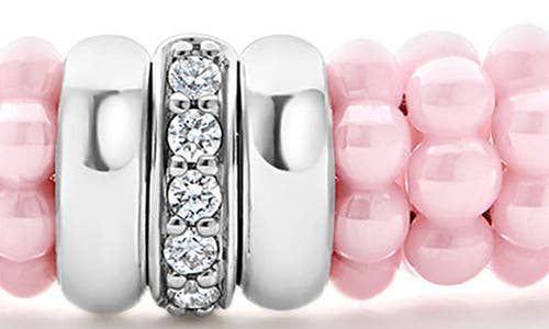 Lagos Pink Caviar Bead Diamond Station Bracelet In Pink