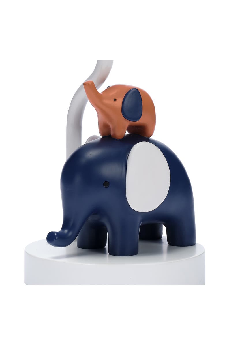 Lambs & Ivy Playful Elephant Nursery Lamp with Shade and Light Bulb, Alternate, color, Blue