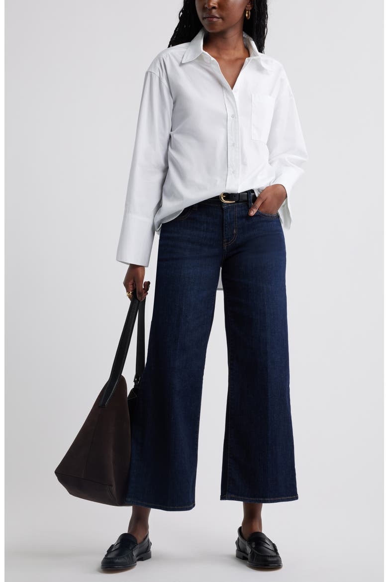 Cotton Poplin Button-Up Shirt, Alternate, color, WHITE