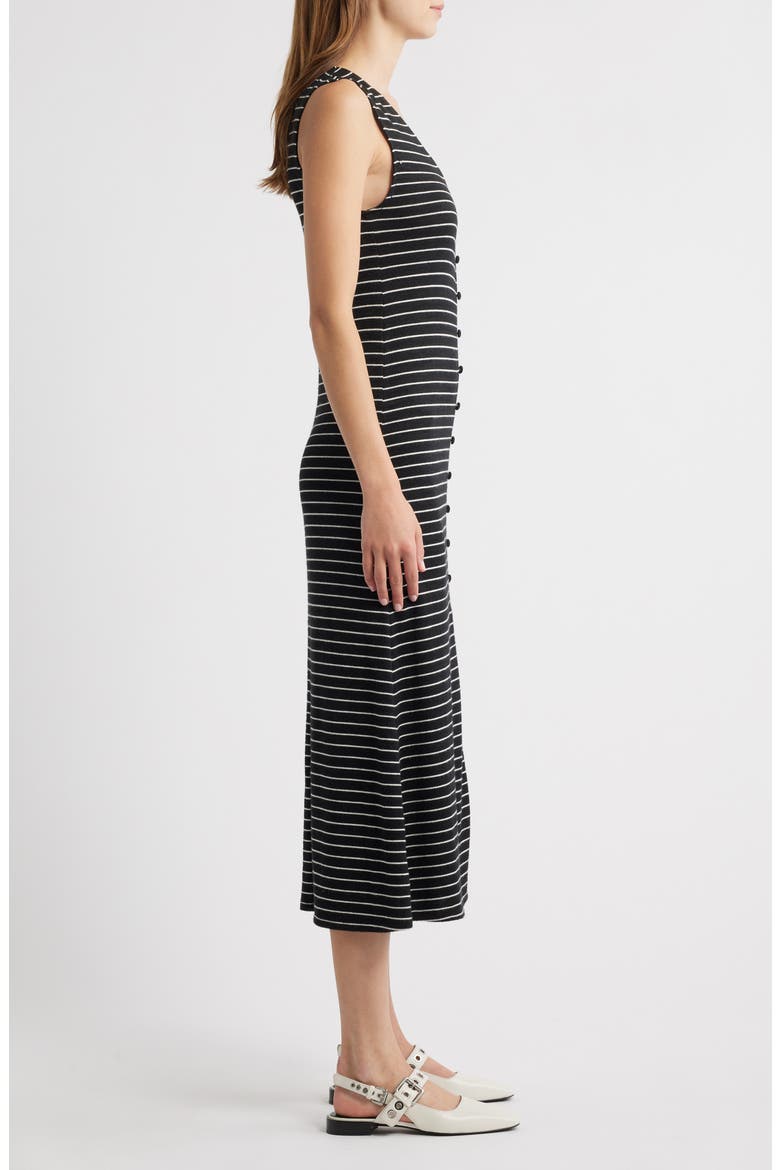 The Knit Stripe Sleeveless A-Line Dress, Alternate, color, BLACK MULTI