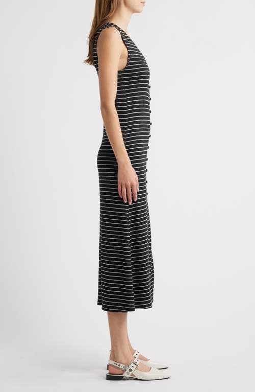 Rag & Bone The Knit Stripe Sleeveless A-line Dress In Black