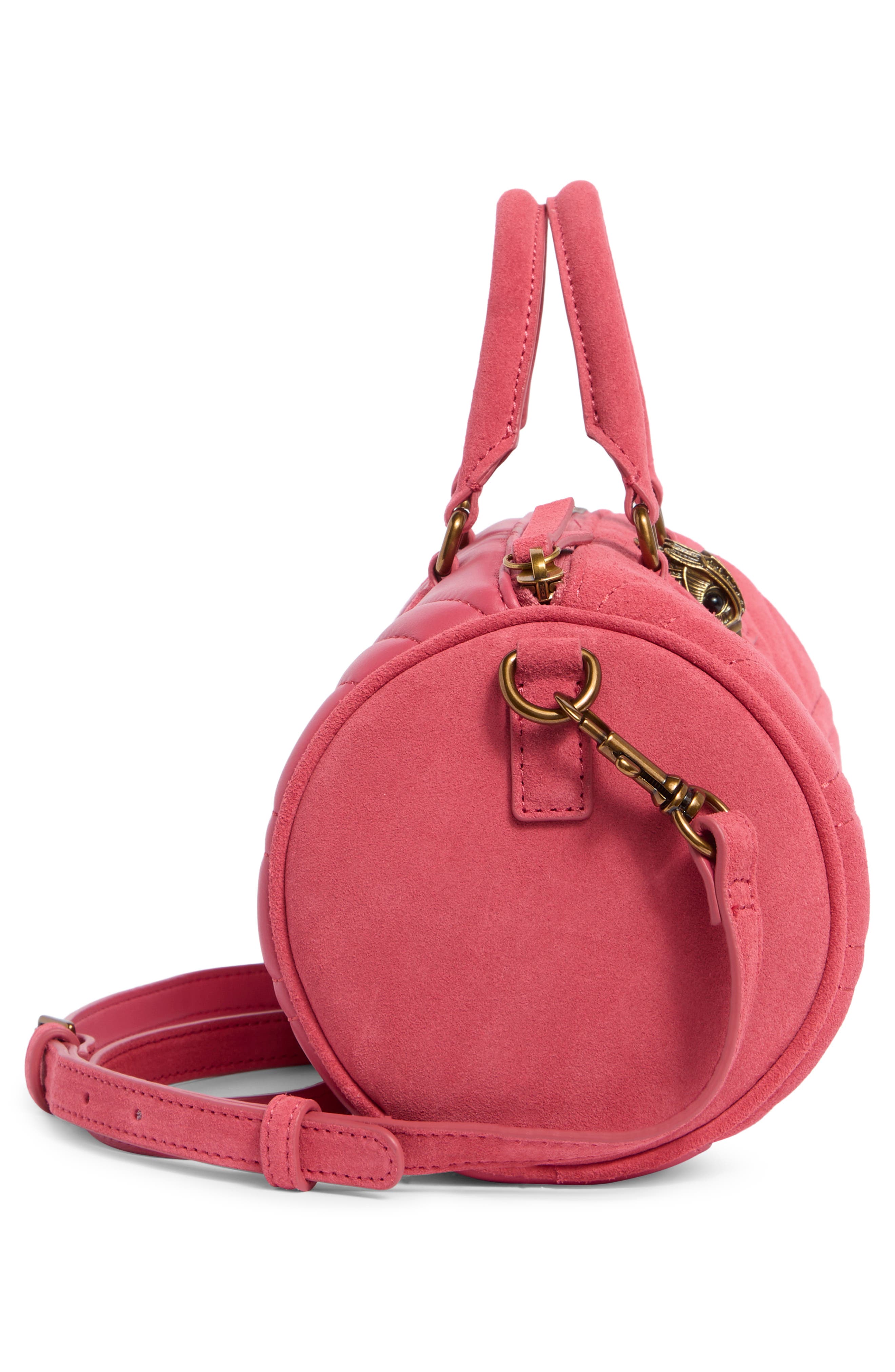 Union Jack Barrel Leather Bag, Alternate, color, OPEN PINK