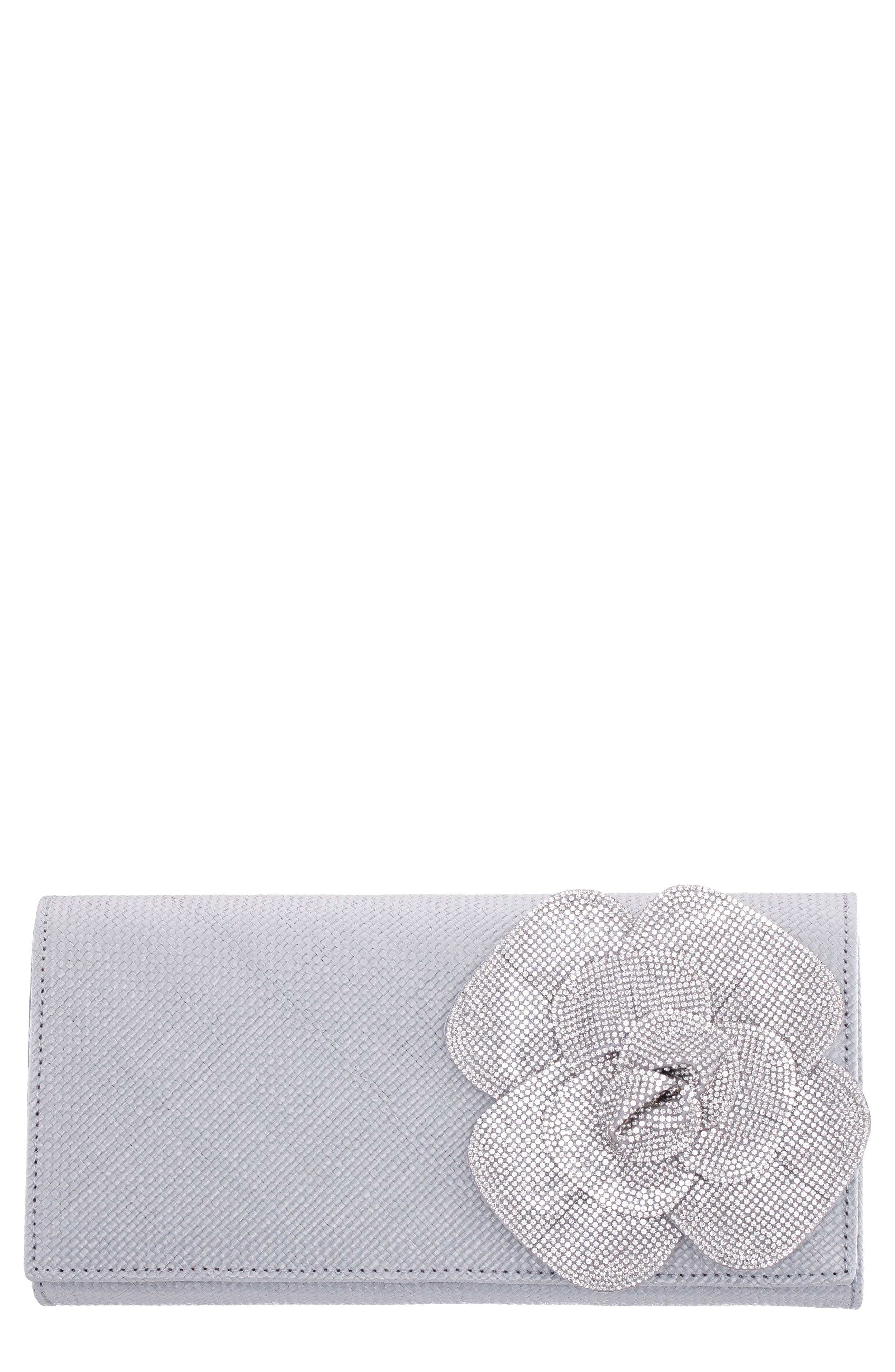 Nina Jollie Clutch, Main, color, Dark Silver