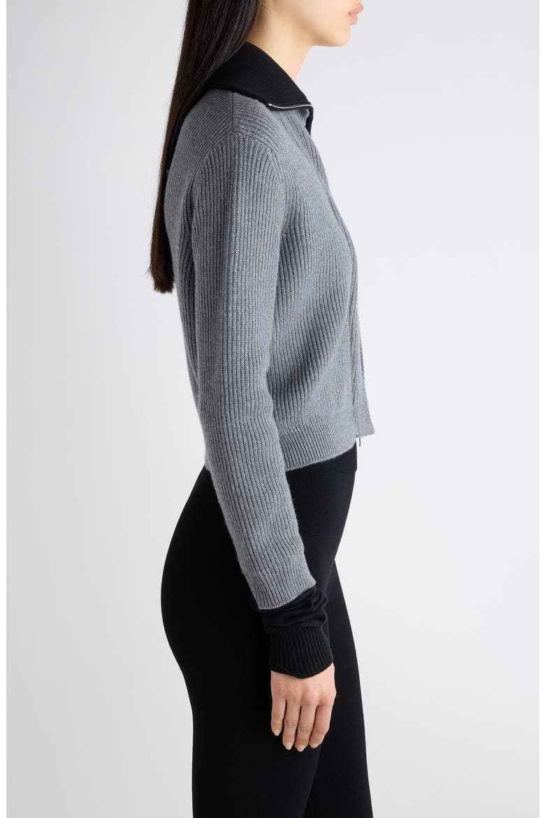 Hybrid Wool Blend Zip Up Cardigan, Alternate, color, 1060 BLACK/ GREY