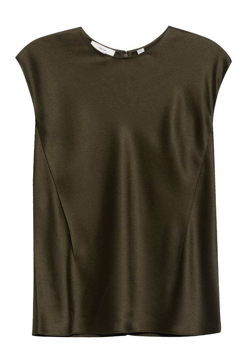 Cap Sleeve Satin Top, Alternate, color, CYPRESS