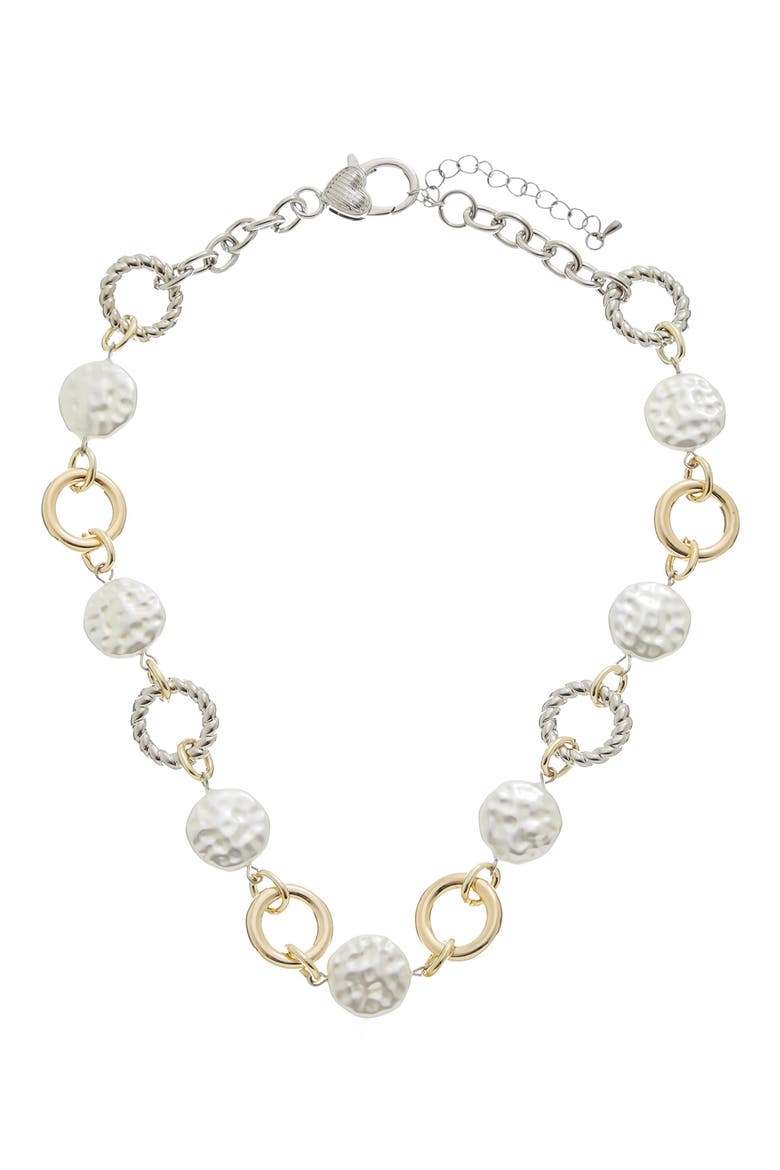 Round Link Necklace, Main, color, TWO TONE