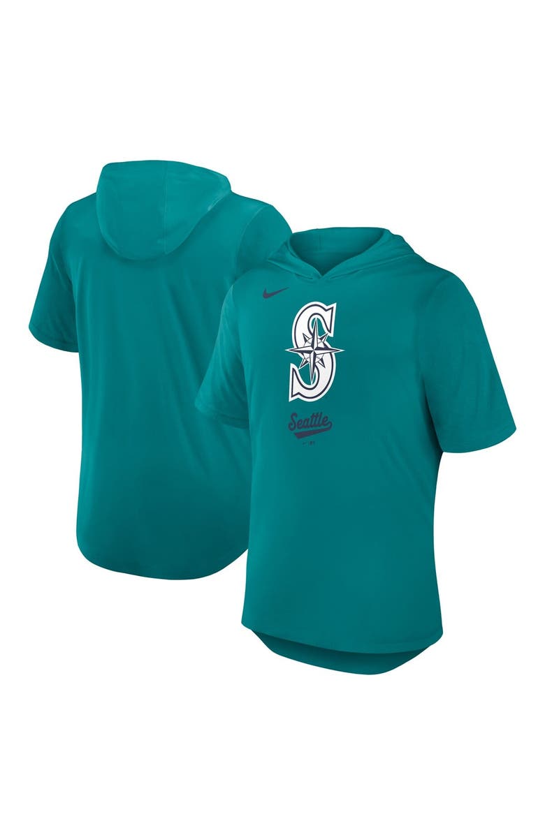 Nike Men's Nike Aqua Seattle Mariners Tri-Blend Hoodie T-Shirt, Alternate, color, 