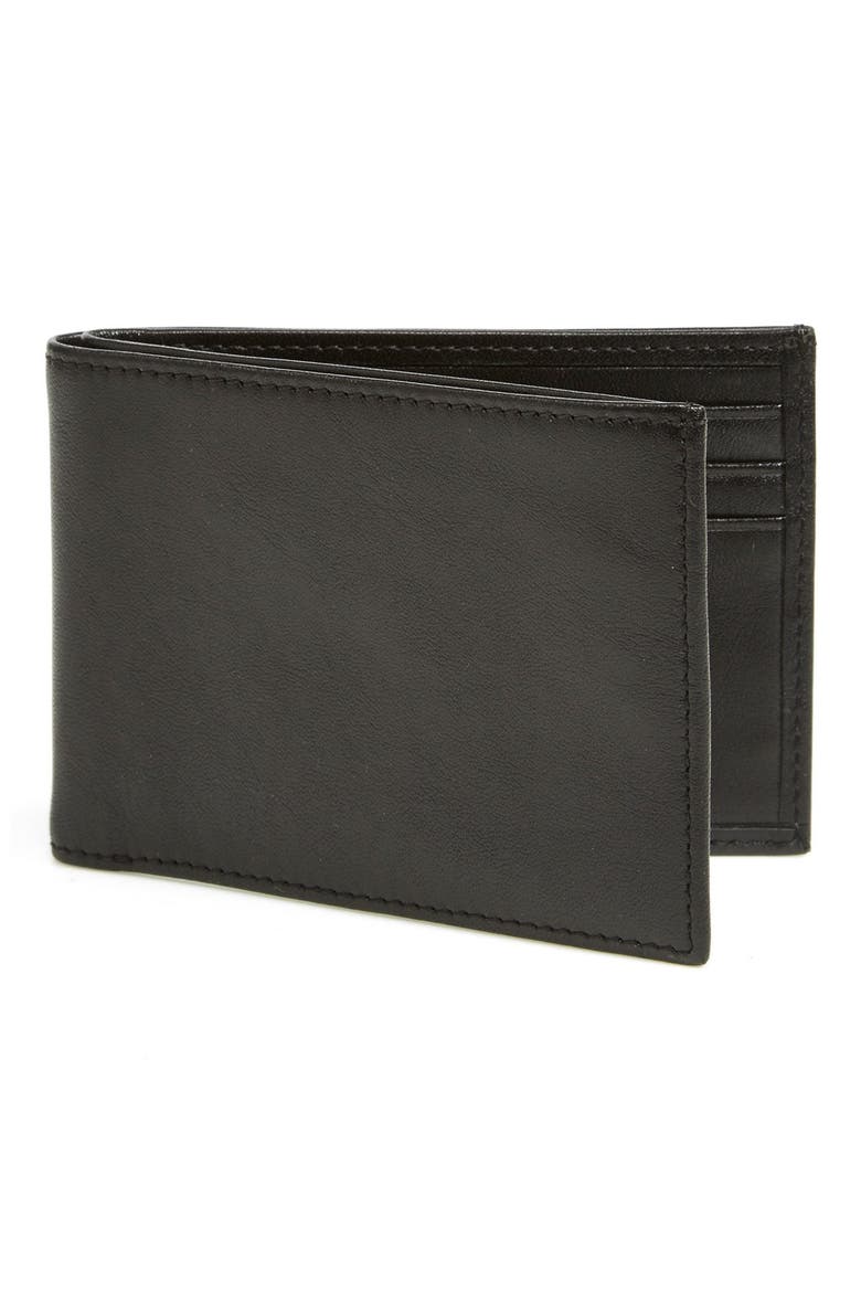 Leather Wallet, Main, color, BLACK