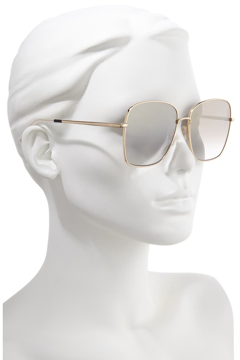 58mm Gradient Square Sunglasses, Alternate, color, GOLD/ BLACK