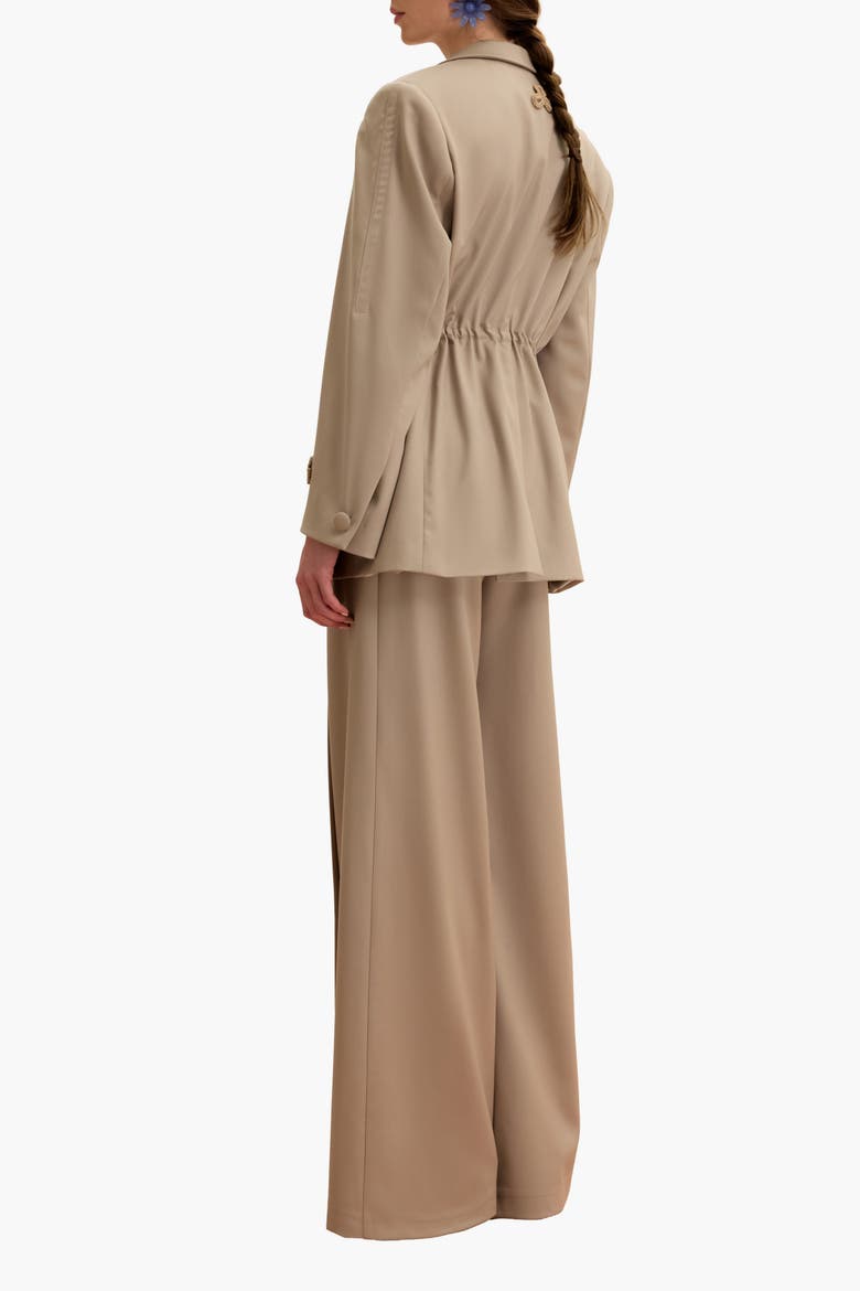 Bias-Cut Flared Pants With Slip Detail, Alternate, color, Cappuccino