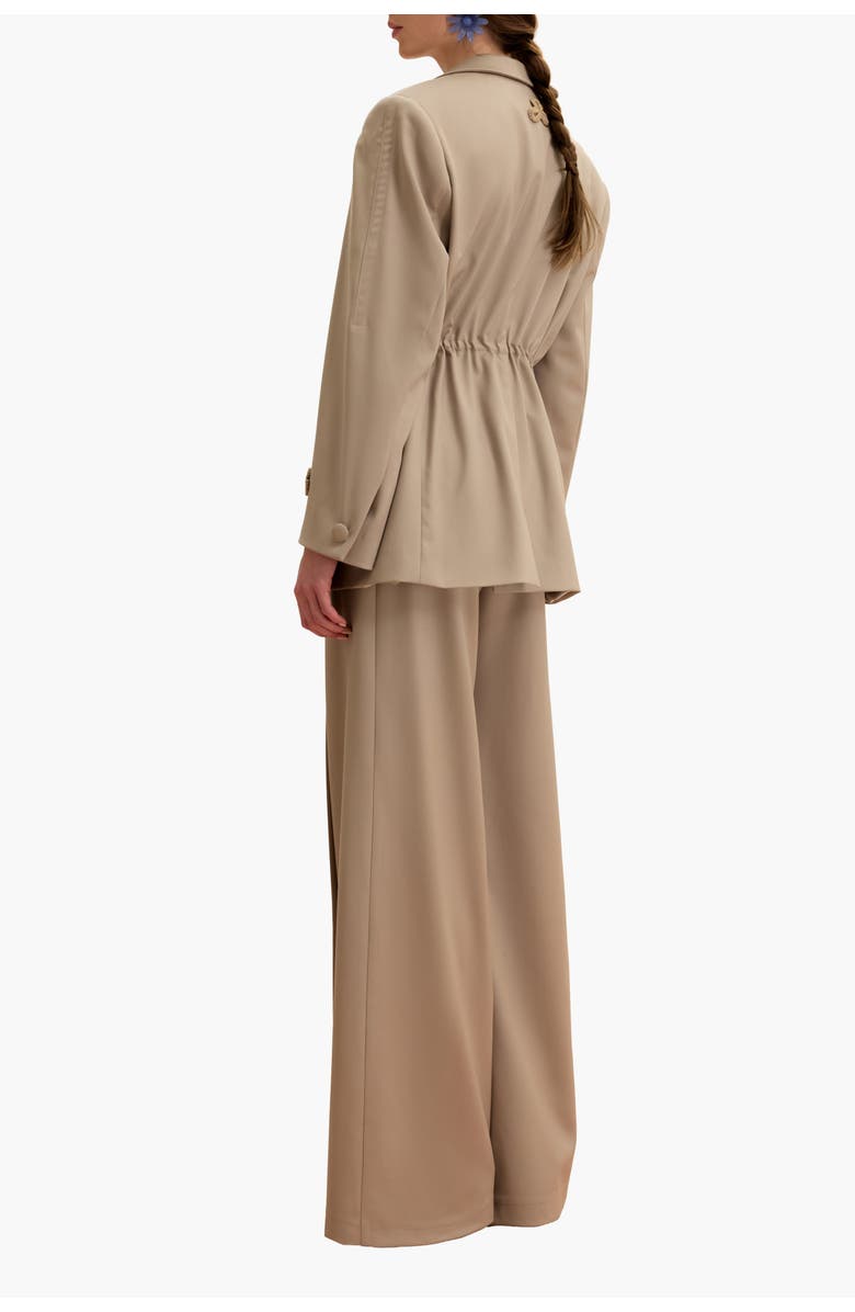 Malva Florea Bias-Cut Flared Pants With Slip Detail, Alternate, color, Cappuccino