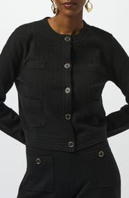 Joseph Ribkoff Crewneck Button Front Knit Jacket