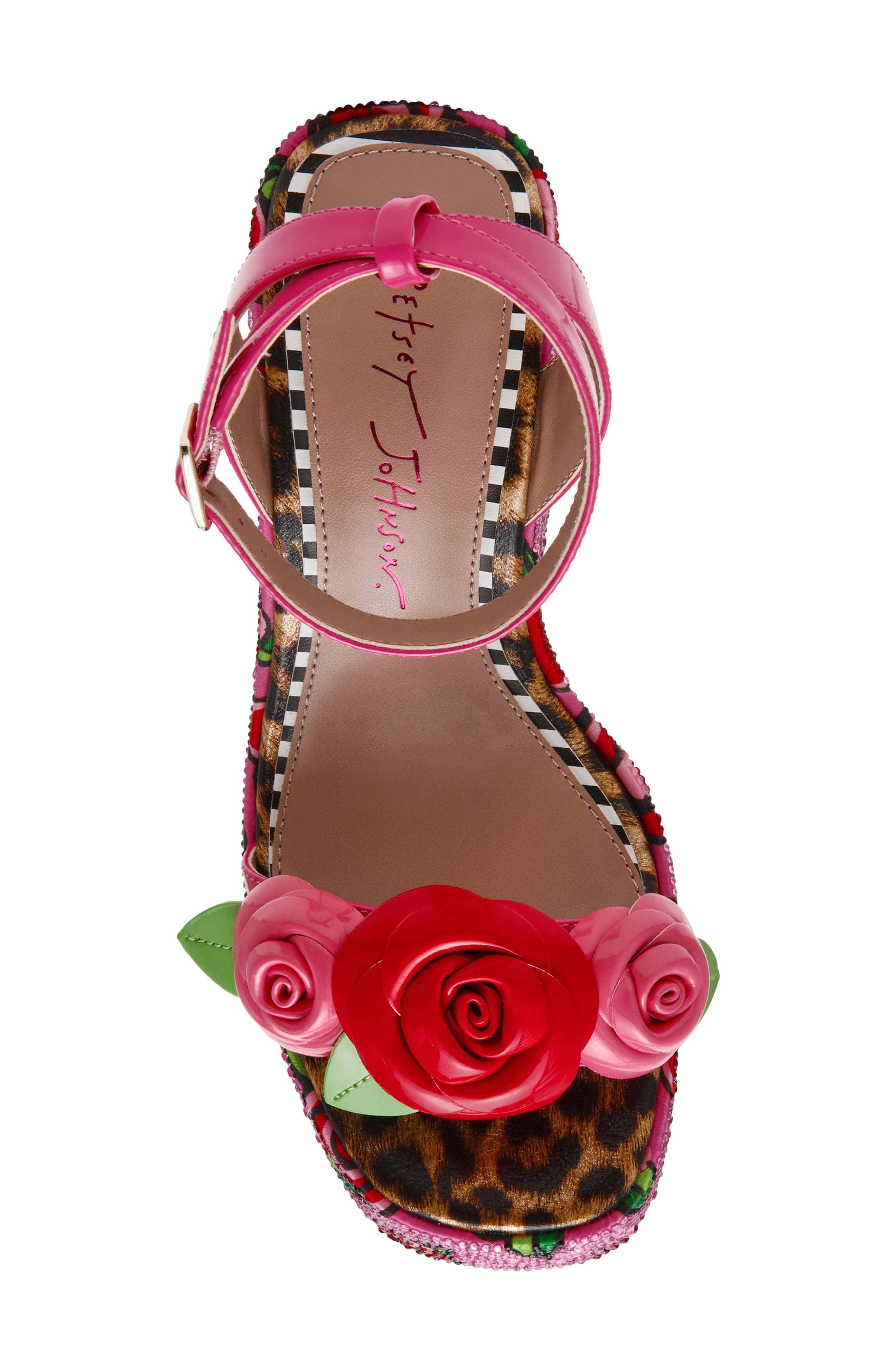 Betsey Johnson Lizzette Wedge Sandal, Alternate, color, Fushia Rose