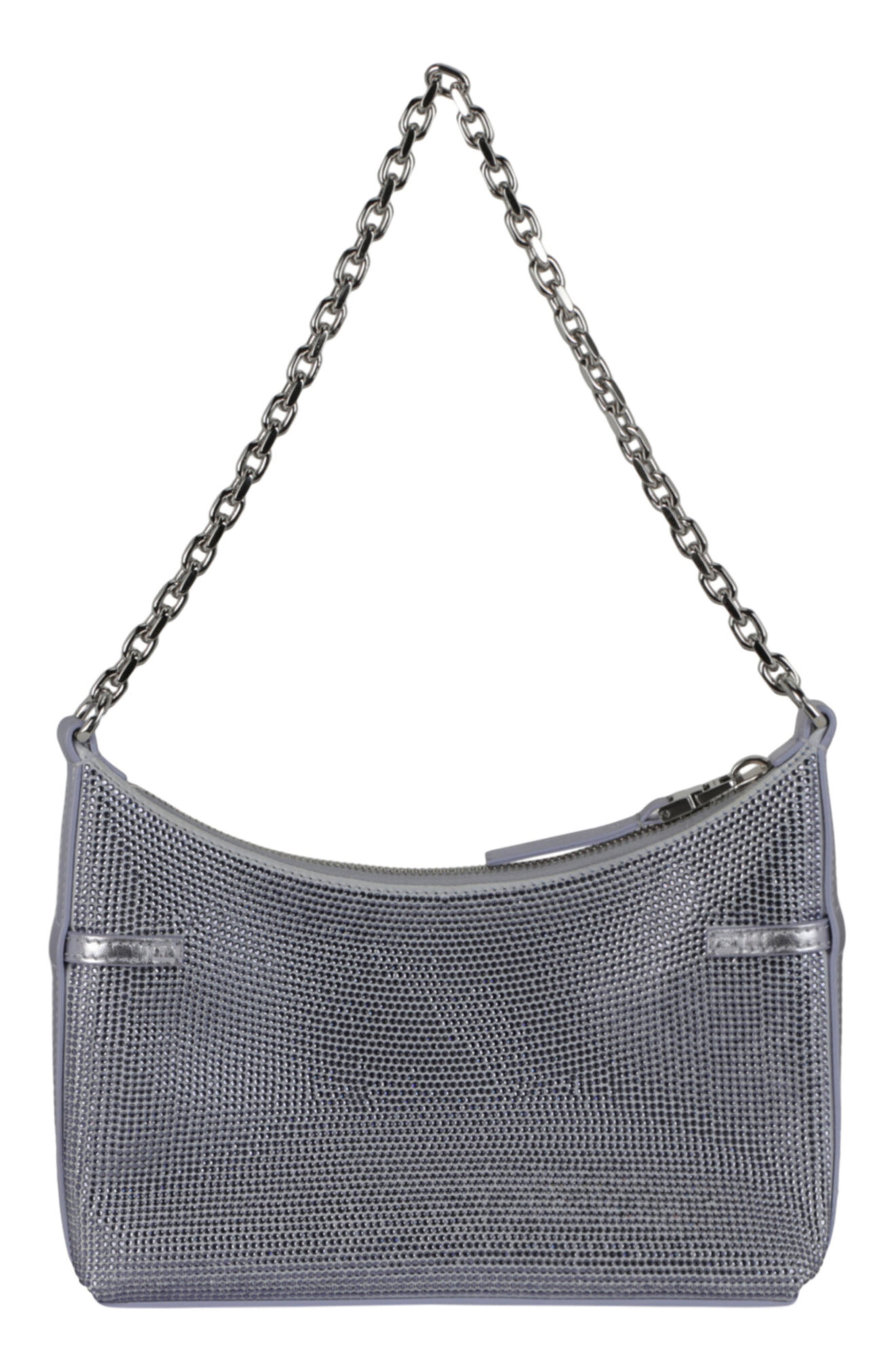 Givenchy Voyou Party Crystal Embellished Leather Shoulder Bag, Alternate, color, Lavender