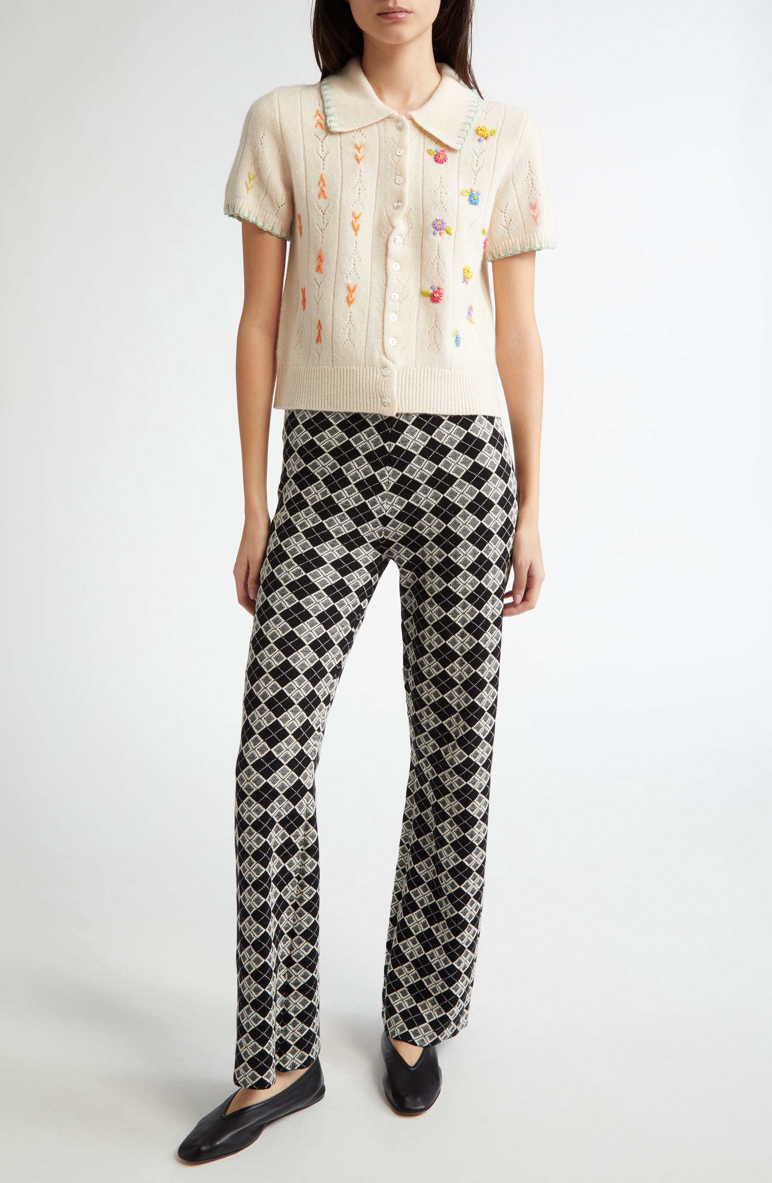 YanYan Daisy Oversized Chcked Pant in Navy
