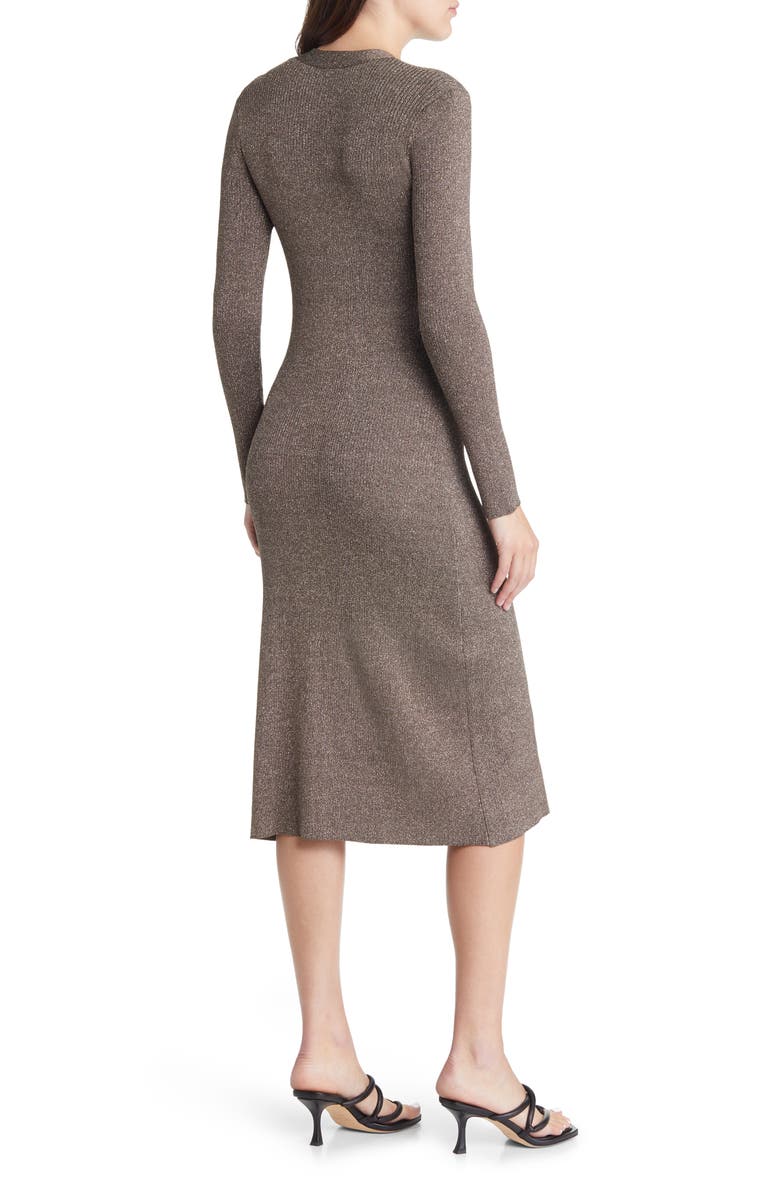 Rails Lorraine Metallic Long Sleeve Button-Up Sweater Dress, Alternate, color, 