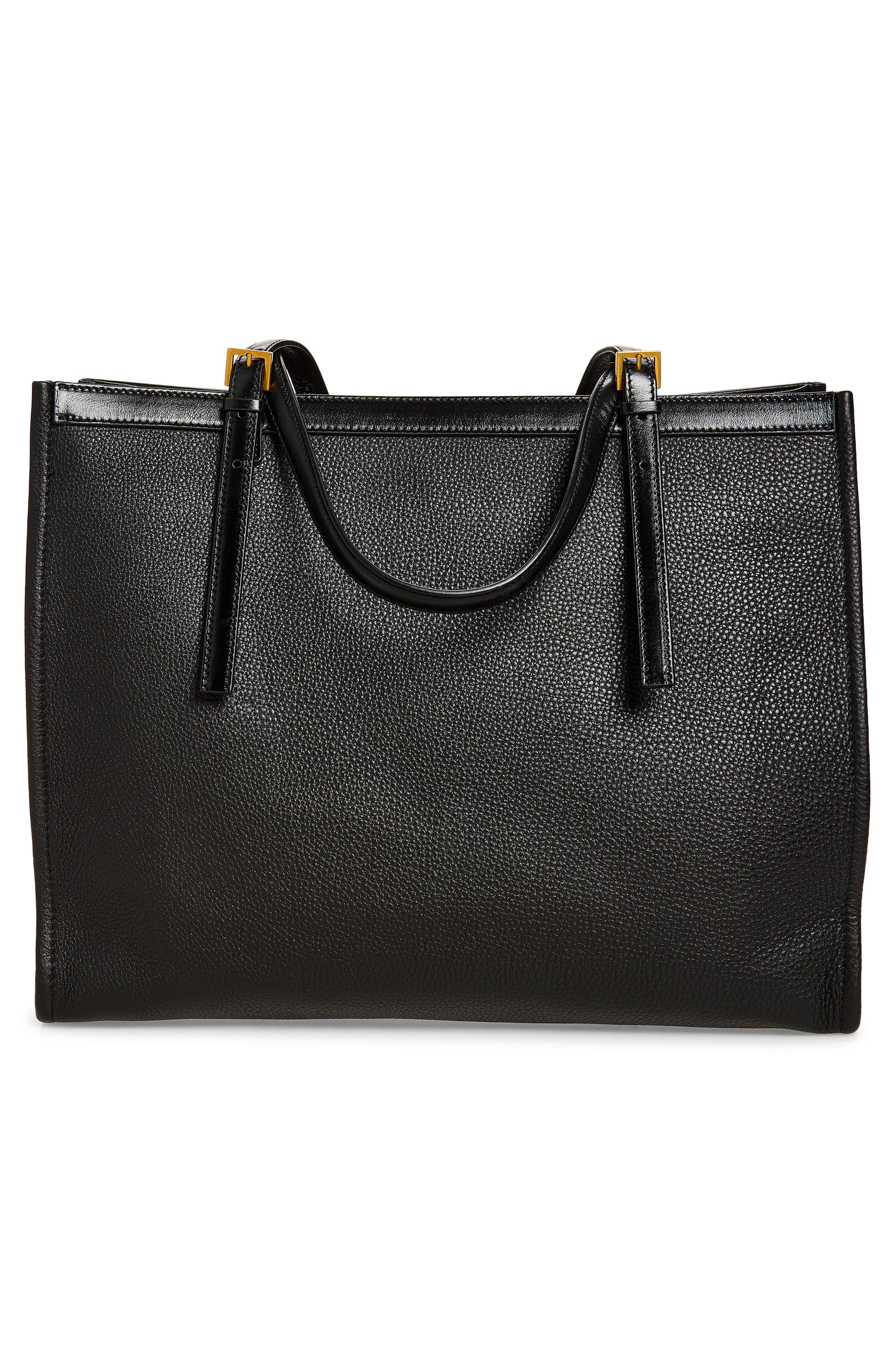 Large Medusa Calf Leather Tote, Alternate, color, BLACK GOLD 82