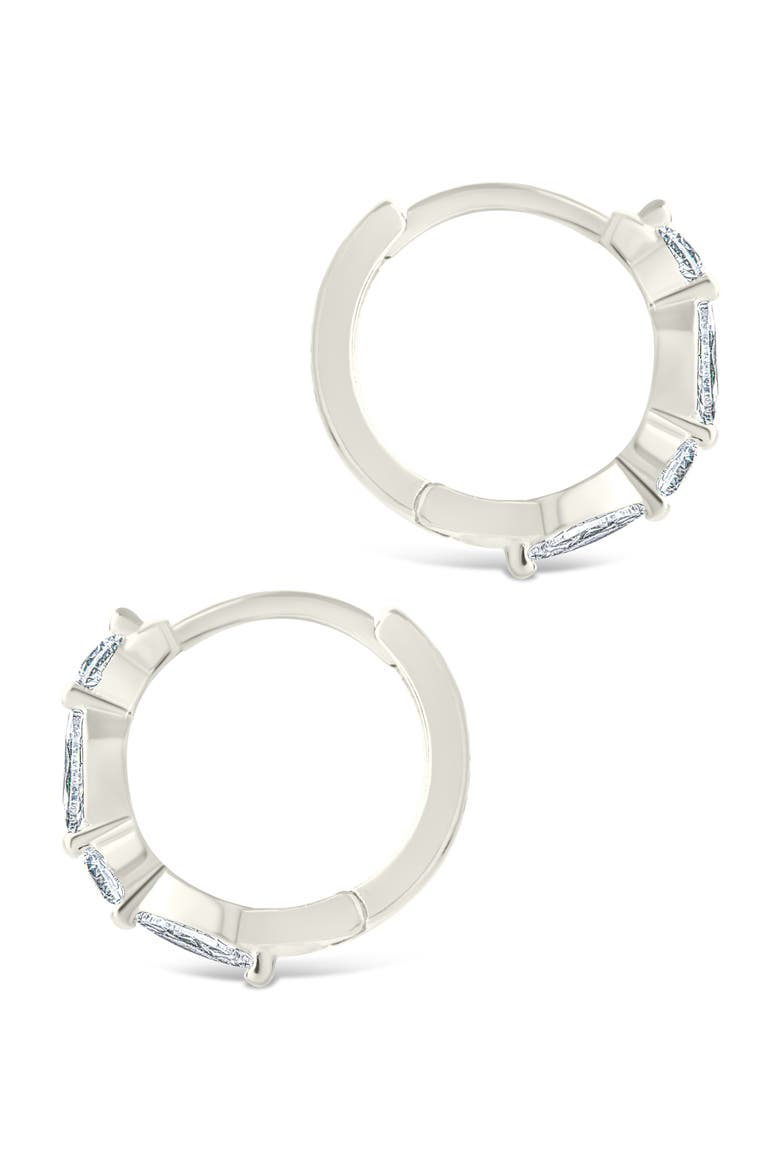 Kensington Cubic Zirconia Hoop Earrings, Alternate, color, SILVER
