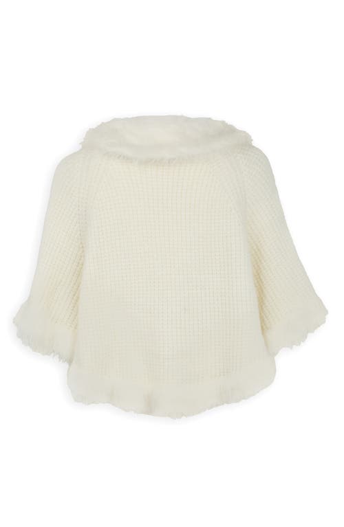 Saachi Faux Fur Trim Kimono In White