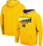 COLOSSEUM Men's Colosseum Maize Michigan Wolverines Slash Stack 2.0 Pullover Hoodie