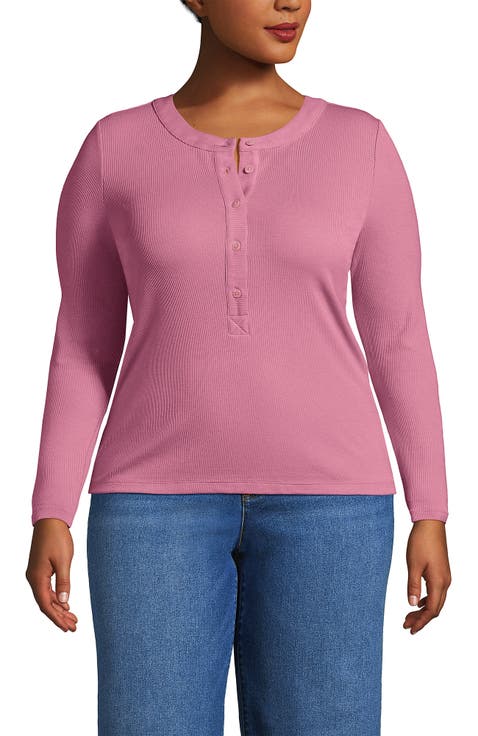 Drapey Rib Skimming Long Sleeve Henley