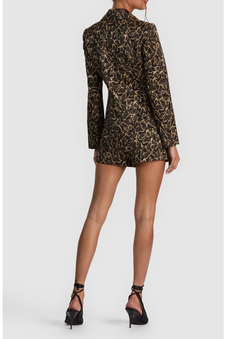 Macey Notch Collar Blazer, Alternate, color, BLACK/ GOLD