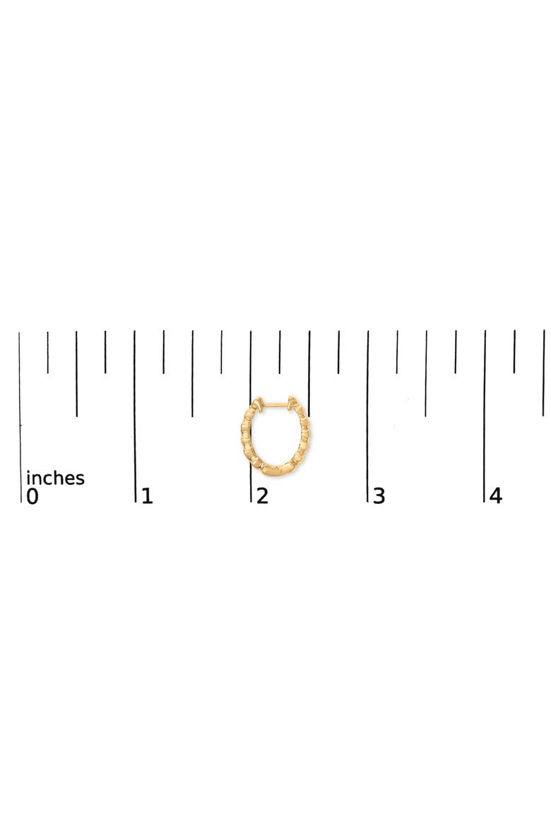 Gold Vermeil Diamond Accent Mini Heart Hoop Earring, Alternate, color, Silver