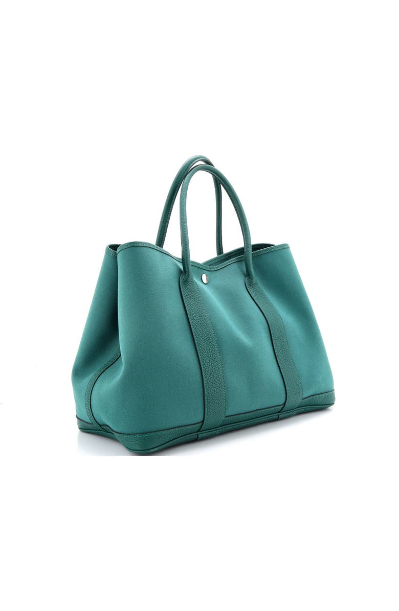 Pre-Owned Hermes Garden Party Tote Toile and Leather 36, Alternate, color, Malachite