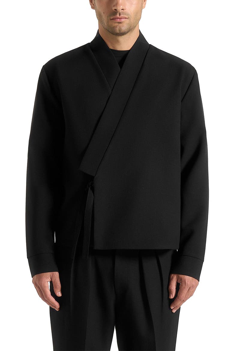 Robin Textured Wrap Jacket, Main, color, Black