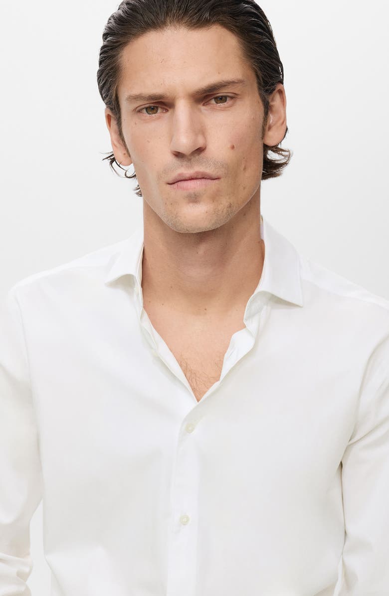 MANGO Regular Fit Cotton Oxford Cloth Button-Up Shirt, Alternate, color, White