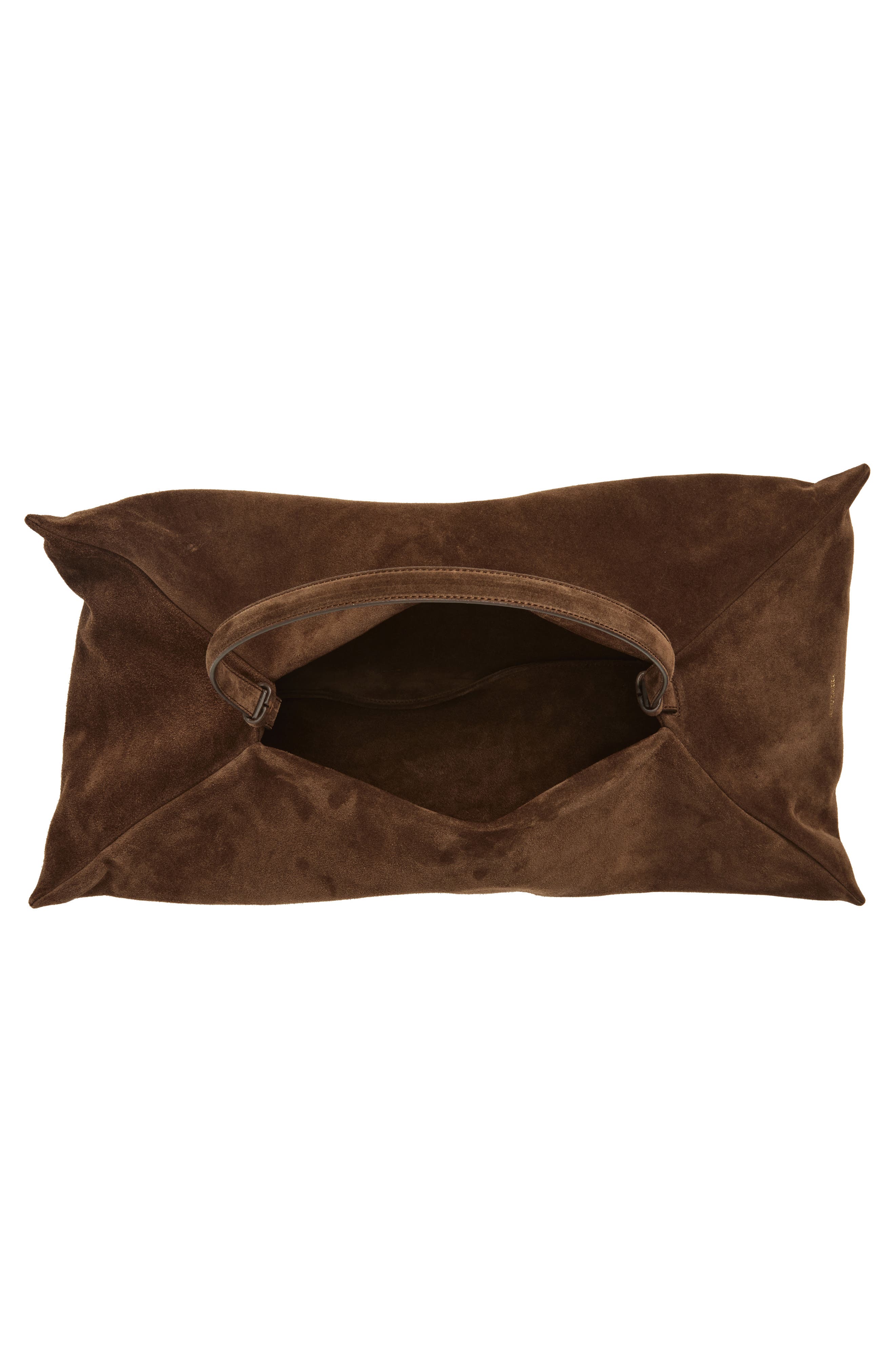 Altuzarra Origami Studded East/West Suede Bag, Alternate, color, Chocolate