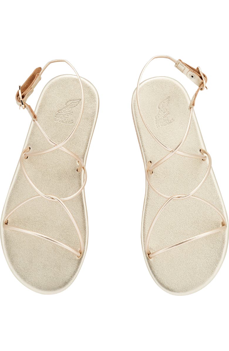 Ancient Greek Sandals Pixida Strappy Sandal, Alternate, color, Platinum