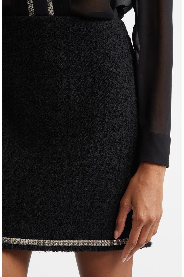 Virgin Wool Blend Heritage Bouclé Tweed Miniskirt, Alternate, color, BLACK