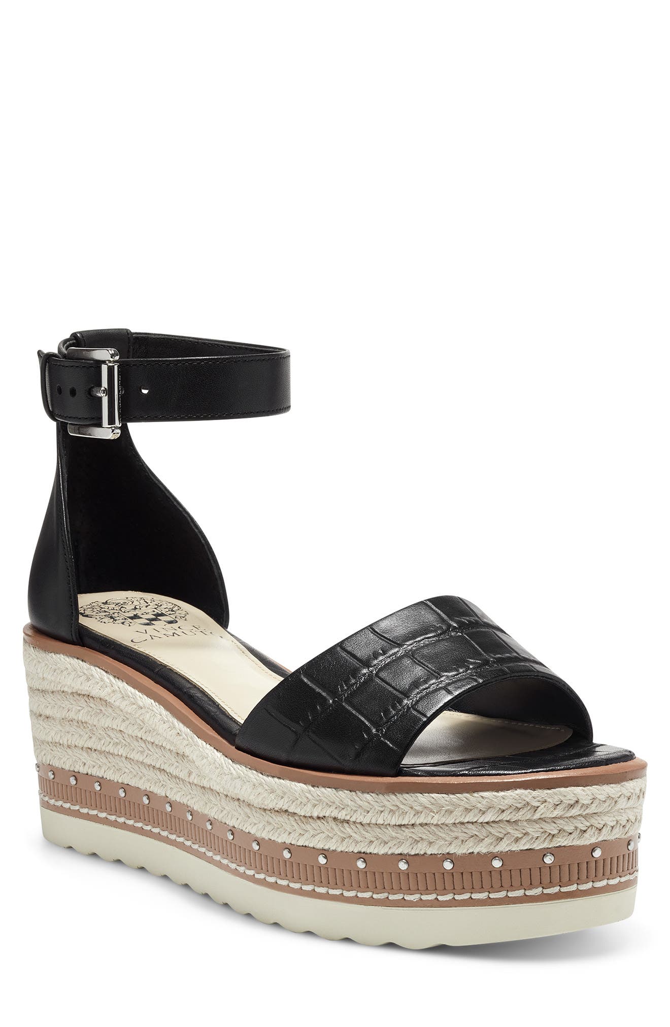 Vince Camuto Meestana Espadrille Leather Wedge Sandal, Main, color, 