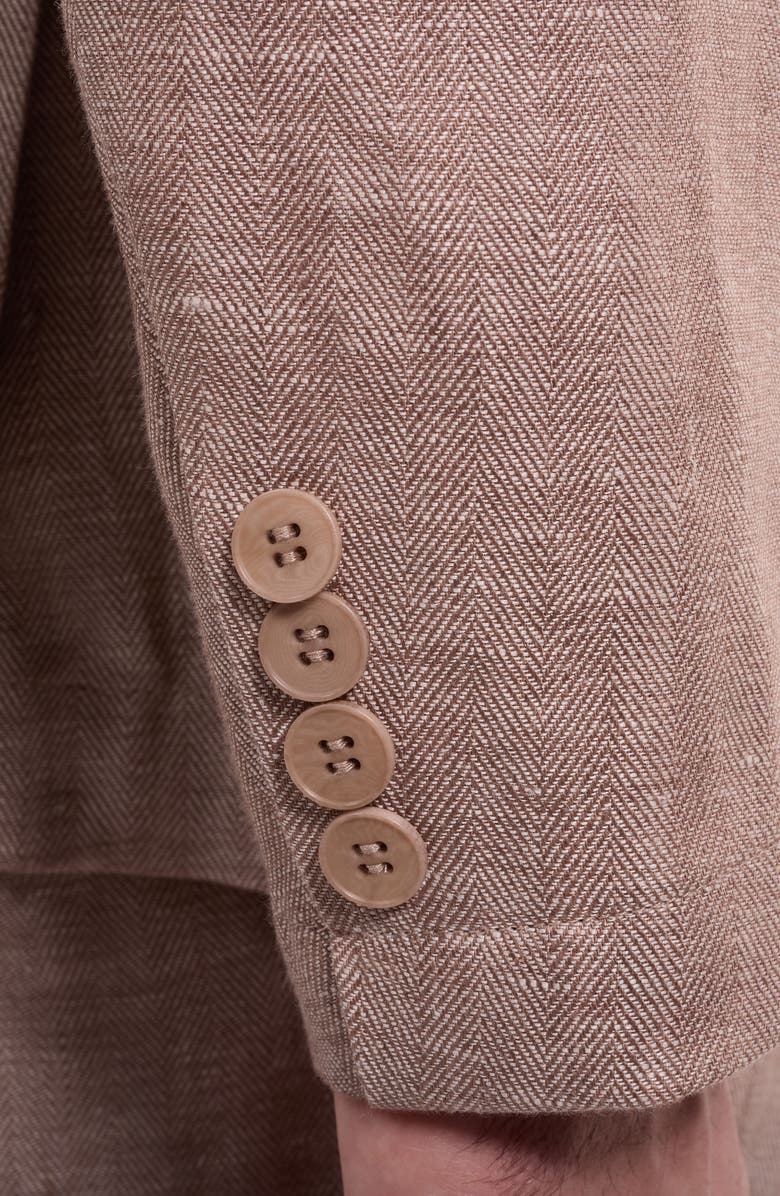 Bugatchi Linen Safari Jacket, Alternate, color, Tobacco