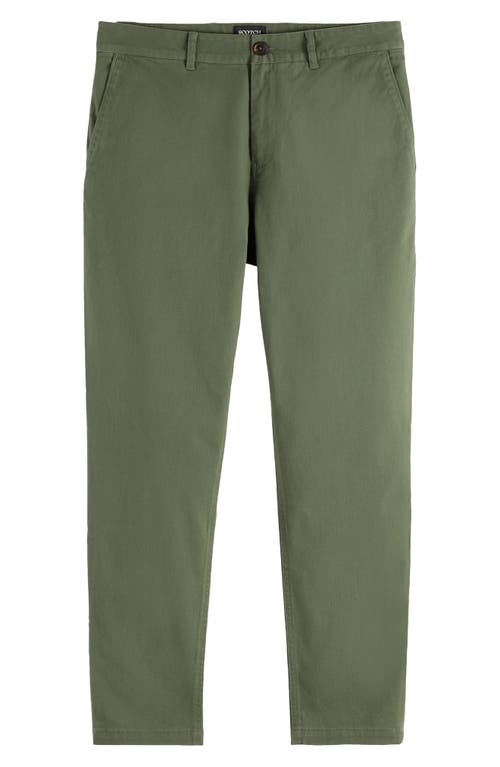Scotch & Soda Drift Stretch Cotton Chinos In Green