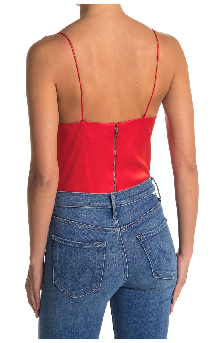 Alice + Olivia Harmon Satin Bodysuit, Alternate, color, 