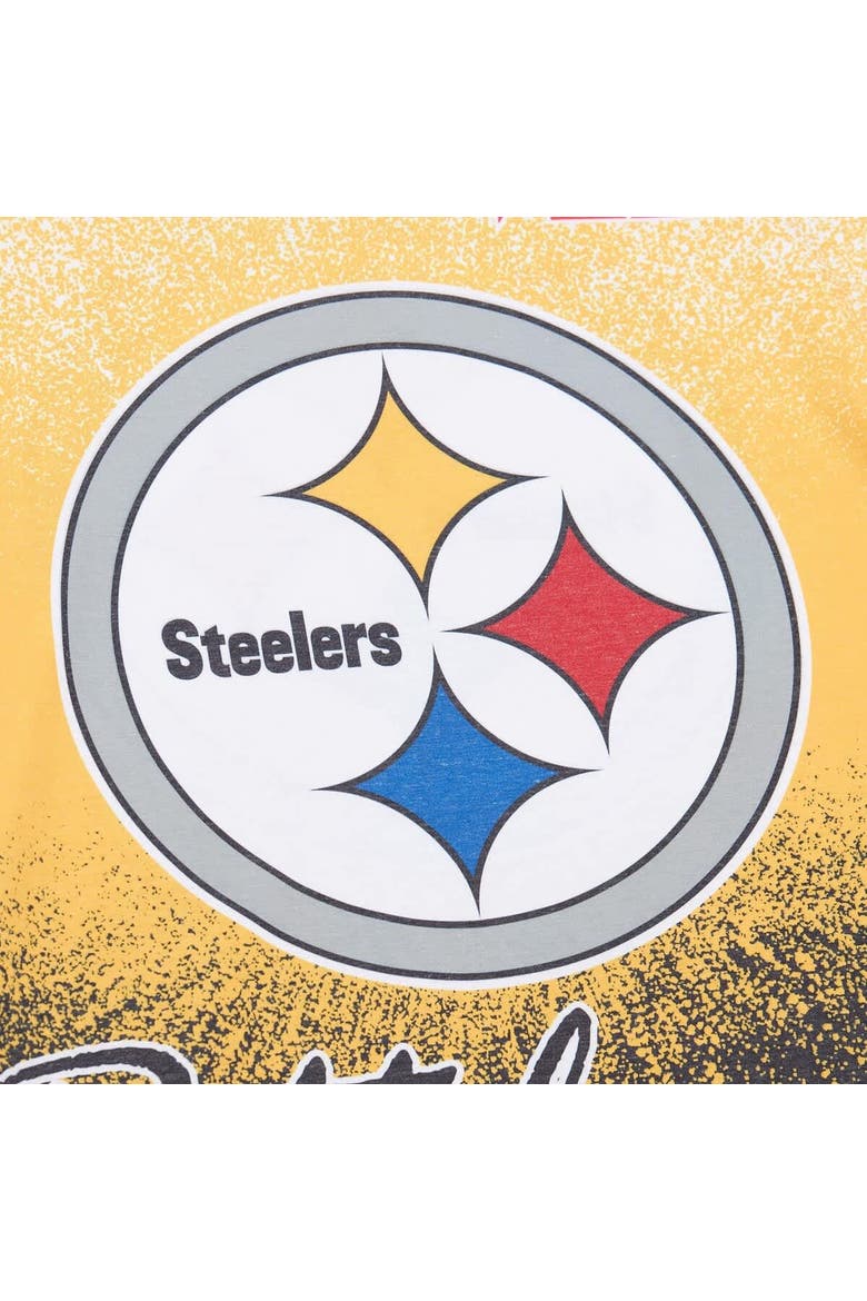 Men's Mitchell & Ness  White Pittsburgh Steelers Team Burst Vintage Logo T-Shirt, Alternate, color, White
